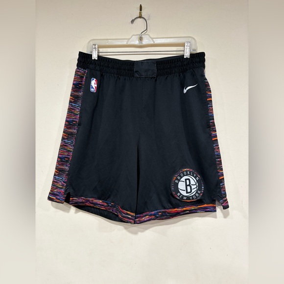 Brooklyn Nets Black Shorts Nike City Edition NBA Authentic Dri-Fit Sz 42 XL Men - Picture 1 of 9